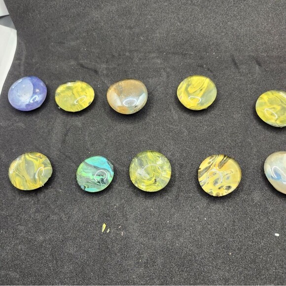 Hand Crafted Refrigerator Magnets Rainbow Extra Strong Glass Cabochon Art Set 10 - Picture 4 of 6
